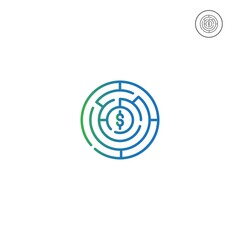 labyrinth gradient outline Icon. bank and financial vector illustration on white background