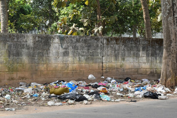 Garbage dumped beside the road