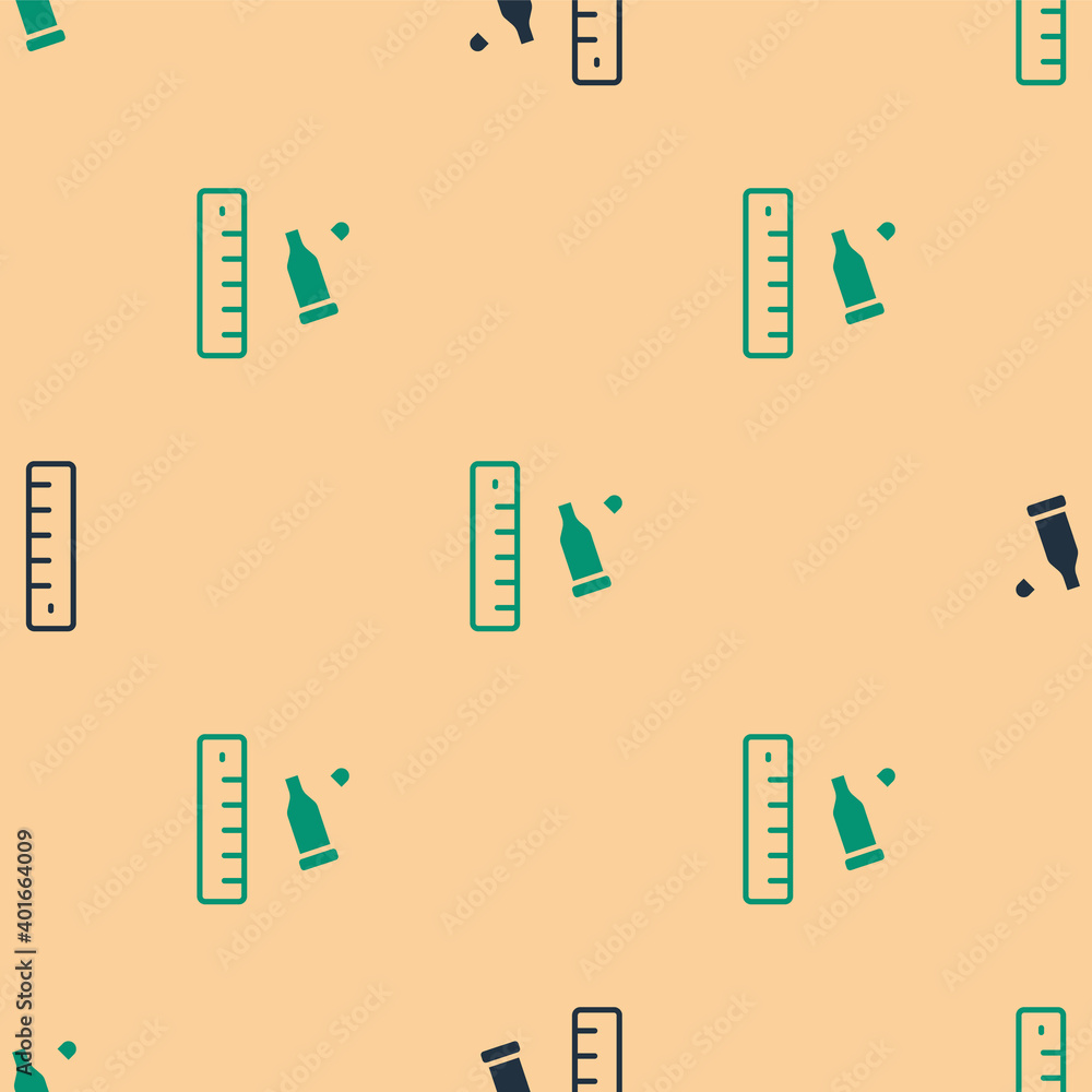 Poster green and black bullet casing as a piece of evidence placed with forensic ruler for documentation ic