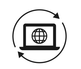 globe and computer symbol. the concept of change and renewal
