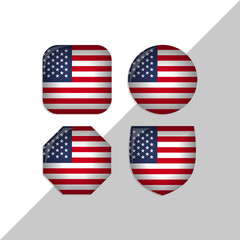 United States of America flag icons theme. isolated on a white background. can be used for websites and additional designs. vector 