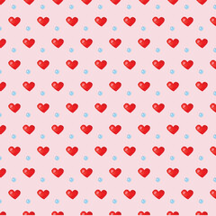 Love hearts watercolor seamless pattern	