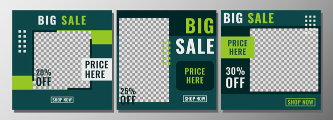 A collection of editable social media post template for online stores big sale edition, very good for promoting a brand or product. Vector banner