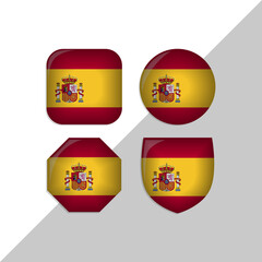 Spanish flag icons theme. isolated on a white background. can be used for websites and additional designs. vector 