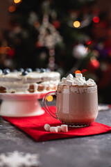 christmas cake with chocolate