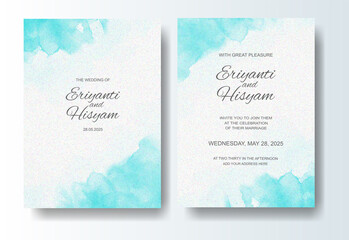 Beautiful wedding card watercolor with splash 