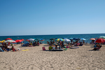 Taranto, Italy - September 06, 2020 : Tourist at the beach