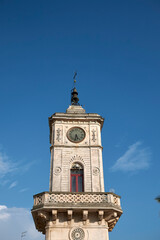 Fototapeta na wymiar Ceglie, Italy - September 07, 2020: View of the clock tower