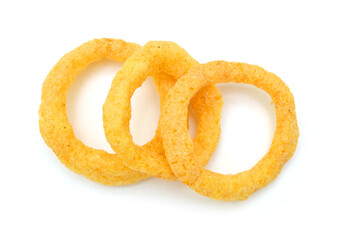 Onion rings isolated on white background