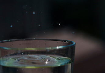 water droplets with a glass