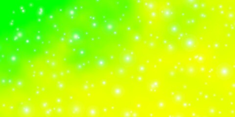 Light Green, Yellow vector template with neon stars.