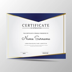 elegant blue and white diploma certificate template. Use for print, certificate, diploma, graduation