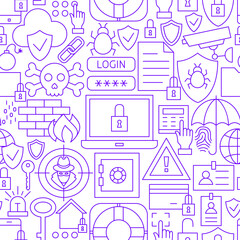 Security Protect Line Seamless Pattern