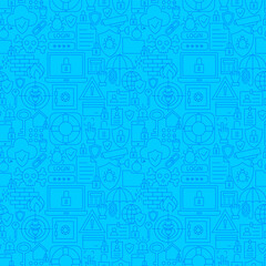 Obraz premium Security Line Seamless Pattern