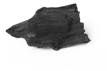 Natural charcoal on white background