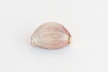 Fresh garlic on white background