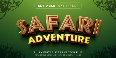 Fotobehang Editable text effect in safari game style © vectorrific23