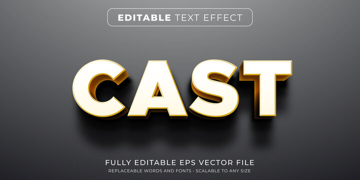 Editable text effect in heavy shadow cast style