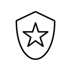 Protect, star, security line icon. outline design