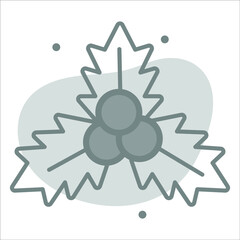 berries icon, modern style Christmas and New Year line icon, Isolated winter holiday symbols