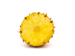 Half Pineapple fruit isolated on white background