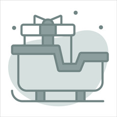 sledge icon, modern style Christmas and New Year line icon, Isolated winter holiday symbols