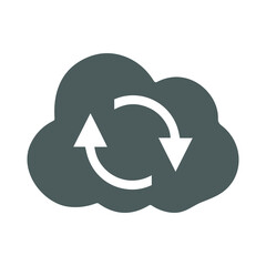 Cloud refresh, sync icon. Gray color vector