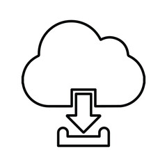 Cloud download line icon. outline design