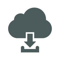 Cloud download icon. Gray version