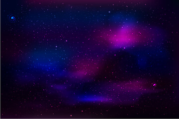 Stars. Purple light. Light purple pink vector layout with cosmic stars and planets. Space planets on blurred abstract background.  
