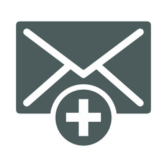 Communication, email icon. Gray vector graphics