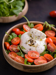 buratta with tomatoes