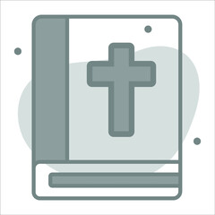 Obraz premium Catholicism icon, modern style Christmas and New Year line icon, Isolated winter holiday symbols