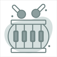 drum icon, modern style Christmas and New Year line icon, Isolated winter holiday symbols