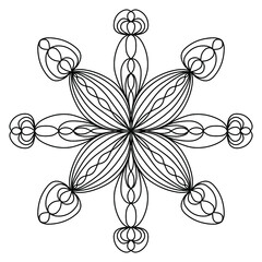 Easy mandala like flower, basic and simple mandalas Coloring Book for adults, seniors, and beginner. Digital drawing. Floral. Flower. Oriental. Book Page. Vector.