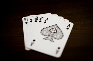 Obraz premium Spades royal flush