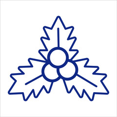 berries icon, modern style Christmas and New Year line icon, Isolated winter holiday symbols