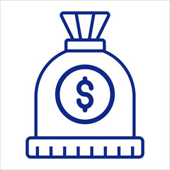 dollar bag icon, modern style Christmas and New Year line icon, Isolated winter holiday symbols