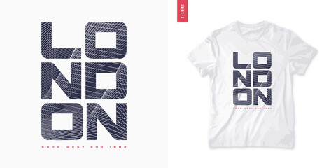 London. Abstract geometric t-shirt vector design, poster, print, template