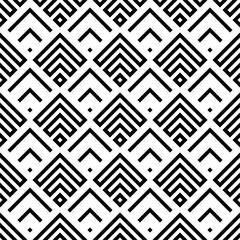 Seamless pattern. Chevrons, rhombuses ornament. Brackets, checks wallpaper. Curves, polygons illustration. Geometric background. Folk motif. Textile print, web design, abstract backdrop. Vector art.