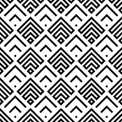 Seamless pattern. Chevrons, rhombuses ornament. Brackets, checks wallpaper. Curves, polygons illustration. Geometric background. Folk motif. Textile print, web design, abstract backdrop. Vector art.