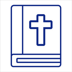 Obraz premium Catholicism icon, modern style Christmas and New Year line icon, Isolated winter holiday symbols