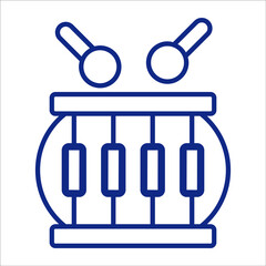 drum icon, modern style Christmas and New Year line icon, Isolated winter holiday symbols