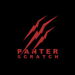 Panther Scratch Logo Design Vector