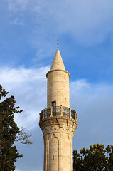 The minaret of the Grans Mosque (Djami Kebir as it is called) in Larnaca, Cyprus