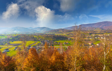 Obraz premium landscape with mountains and lake, Tarcin, town in Bosnia