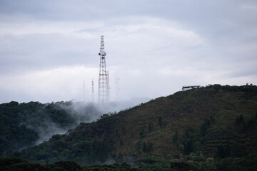 Panorama of the view of the Atlantic Forest in the city of Apia&iacute;, S&atilde;o Paulo, Brazil.	