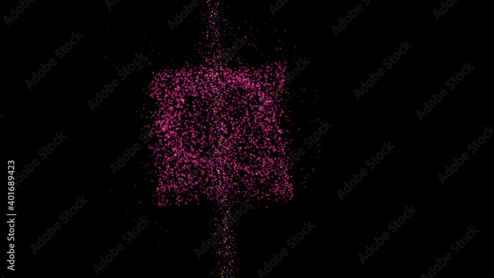 Poster isolated black background. close-up of an unidentified space object in the form of a red flying squa