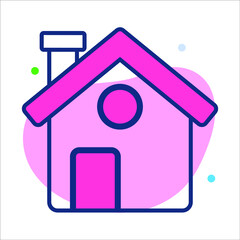 home icon, modern style Christmas and New Year line icon, Isolated winter holiday symbols