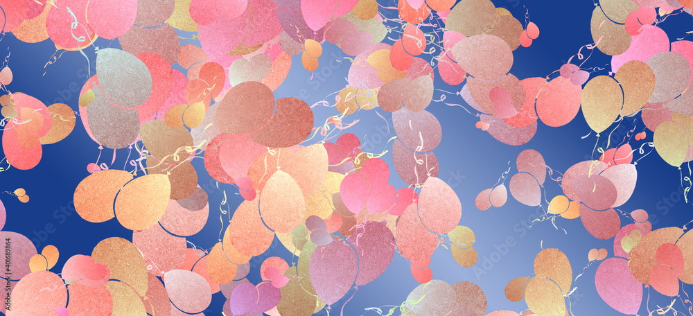 Poster abstract background with multicolored balloons